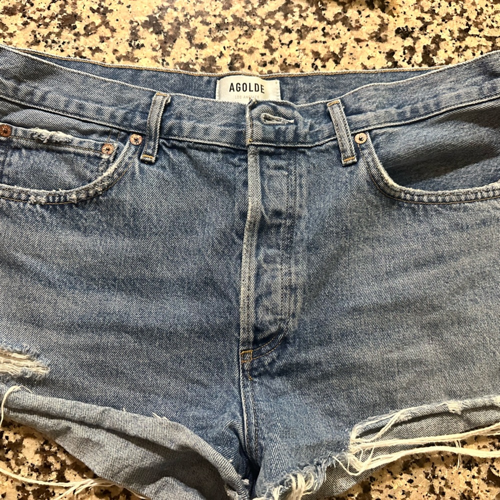 AGOLDE Classic Blue Denim Shorts